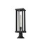 Z-Lite Glenwood 1 Light Outdoor Pier Mounted Fixture, Black & Clear 586PHBR-553PM-BK - alternate 7